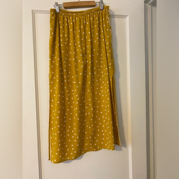 Yellow&White, Polka Dots&Stripes Midi Skirt, Medium, BOG Collective (Nordstroms) - Picture 5 of 6